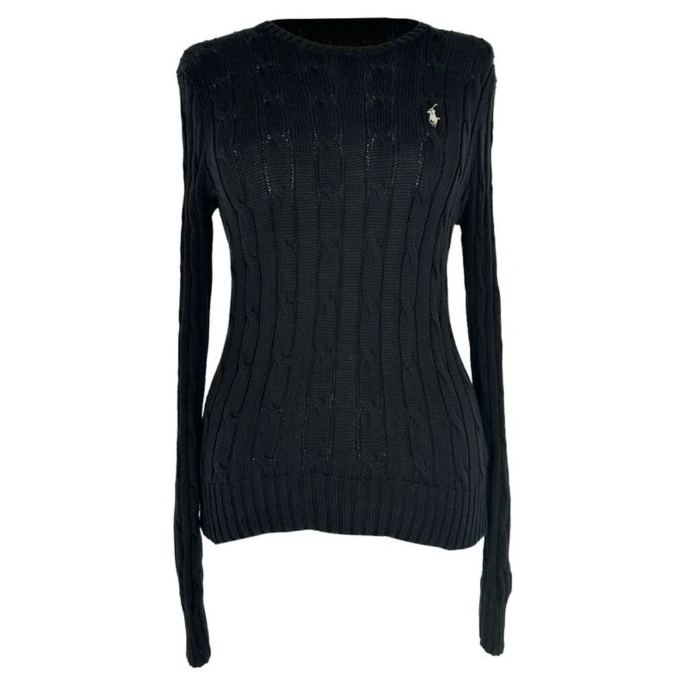 Polo Ralph Lauren Cable-Knit Sweater in Black Cotton